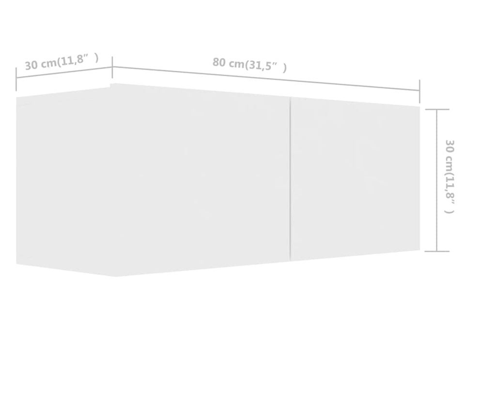 Set TV ormarića, 8 komada, bijeli, iverica - 11