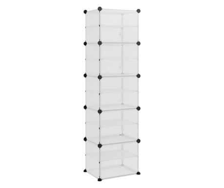 vidaXL Suport de pantofi, transparent, 44x31,5x153,5 cm, PP