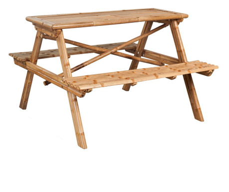 Stół piknikowy 120x120x78 cm, bambusowy