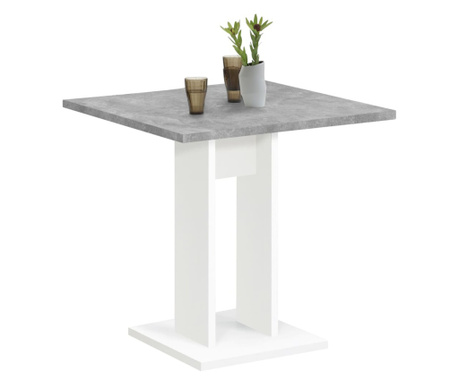 Трапезна маса, 70 см, бетоново сиво и бяло