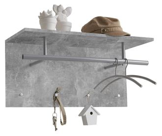 betonszürke falra szerelhető fogas 72 x 29,3 x 34,5 cm