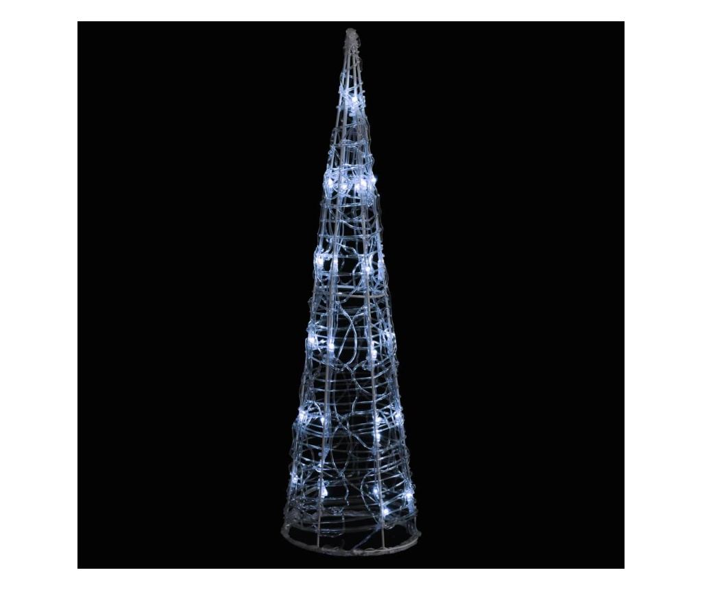 Dekorativna piramida s LED hladnim bijelim svjetlom 60 cm akril - 2