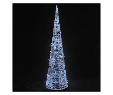 Akrilni ukrasni stožac s LED svjetlima hladni bijeli 90 cm