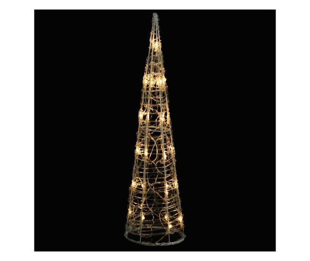 Dekorativna piramida s LED toplim bijelim svjetlom 60 cm akril