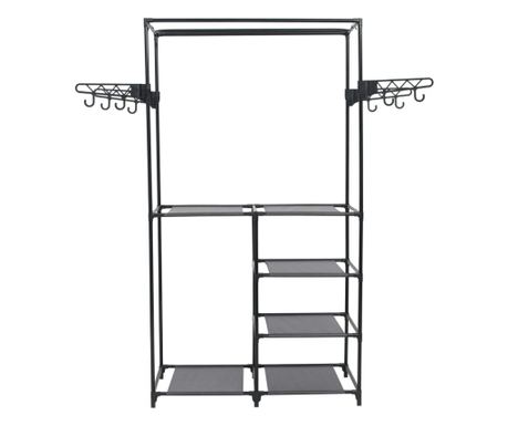 vidaXL Cuier haine, negru, 87 x 44 x 158 cm, oțel și material nețesut