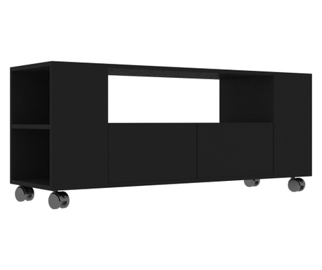ТВ шкаф, черен, 120x35x43 см, ПДЧ