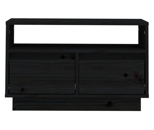 TV ormarić crni 60 x 35 x 37 cm od masivne borovine