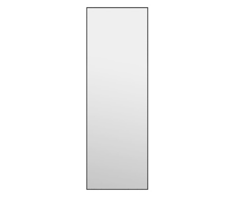 fekete üveg és alumínium ajtótükör 40x100 cm