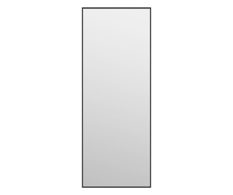 fekete üveg és alumínium ajtótükör 30x80 cm