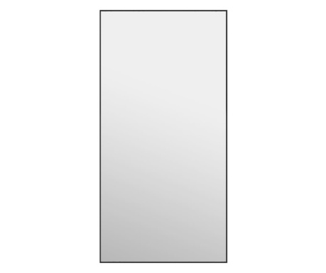 Ogledalo za vrata crno 50 x 100 cm od stakla i aluminija