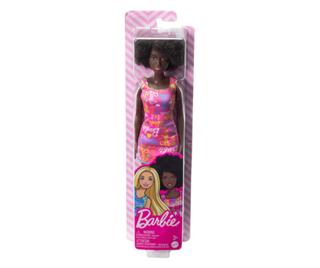Papusa Barbie Creola Cu Par Afro Si Cu Rochita Roz