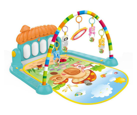 Centru de activitati multifunctional, 4 in 1, saltea bebelusi cu lumini si sunete, pian si oglinda detasabile, interactiv, lavab