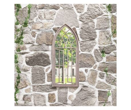 Zahradní zrcadlo, pískové, 70x30 cm, železo, venkovní použití