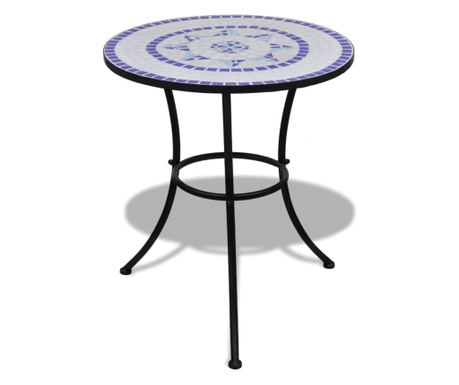 Bistro stolić plavo-bijeli 60 cm s mozaikom