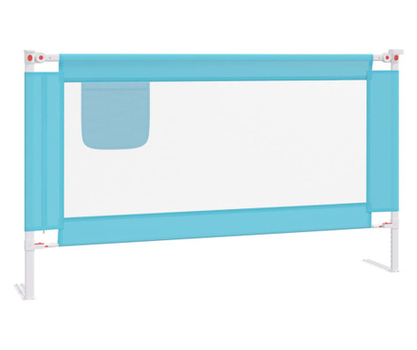 Barierka do łóżeczka dziecięcego, niebieska, 140x25 cm, tkanina