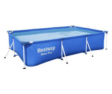 Piscina cu cadru metalic dreptunghiulara, Bestway, 300x201x66 cm, 3300 litri, cu pompa de filtrare inclusa