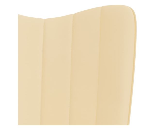 Stolica za opuštanje s tabureom, bijela krem, baršun