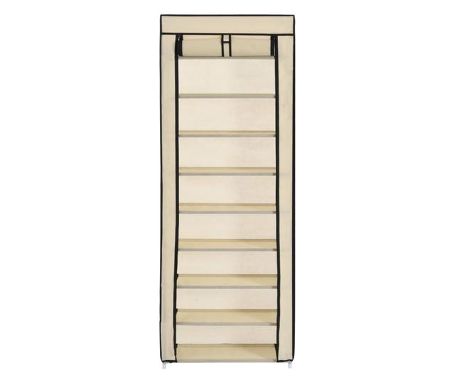 Ormarić za cipele s pokrovom od tkanine 57 x 29 x 162 cm krem