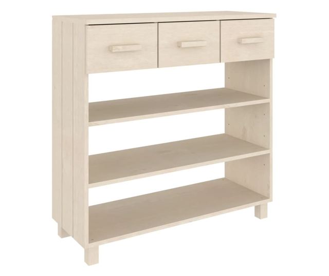 Masuta consola, maro miere, 90x35x90 cm, lemn masiv de pin