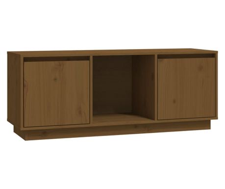 TV skříňka medově hnědá 110,5 x 35 x 44 cm masivní borové dřevo 