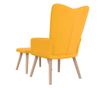 Stolica za opuštanje s tabureom, žuta senf, baršun thumbnail 4
