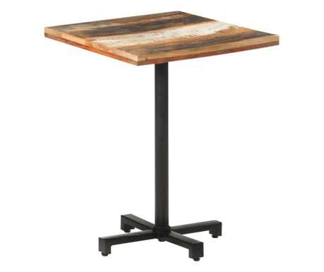 Kwadratowy stolik bistro, 60x60x75 cm, lite drewno z odzysku