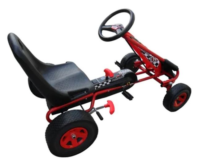 Crveni Go kart s podesivim sjedalom pedalama