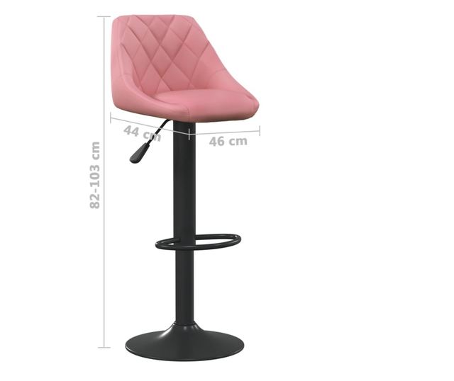 Barski stoli, 2 kosa, roza, žamet