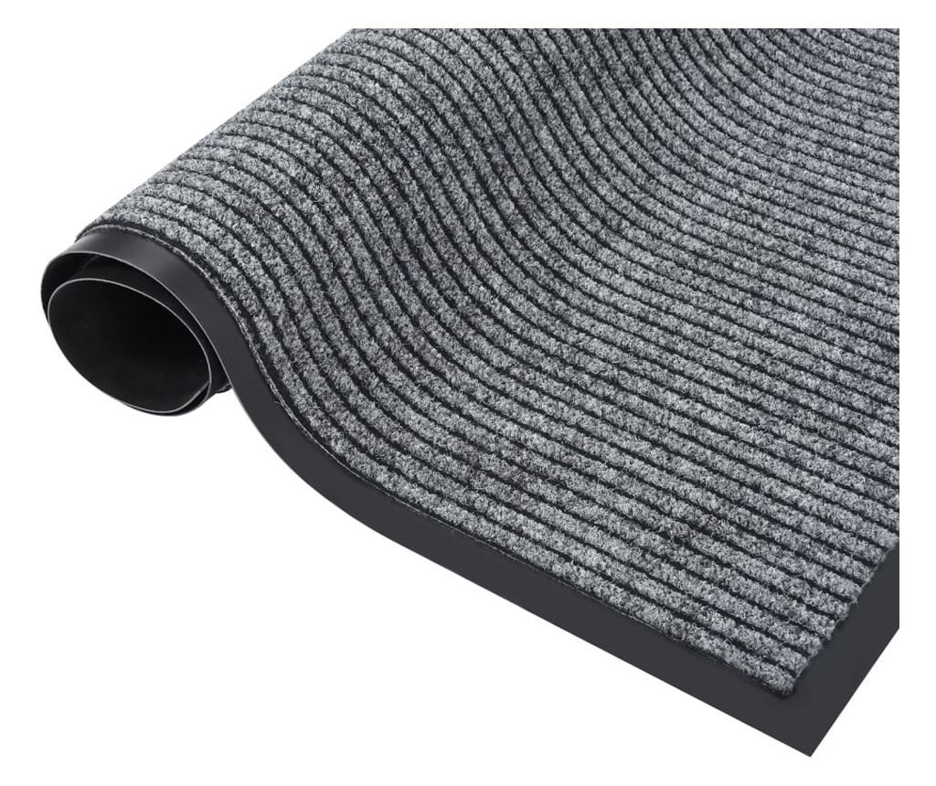 Otirač za vrata, sivi s prugama, 60x80 cm - 2