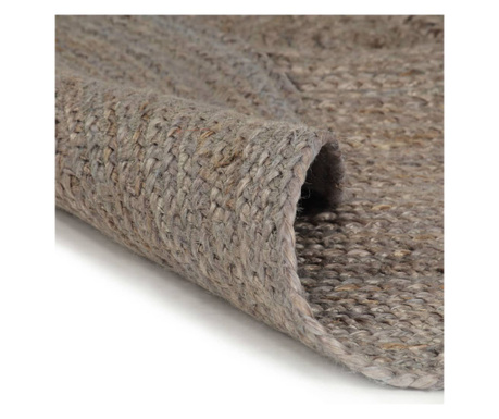 Ručno rađeni tepih od jute okrugli 210 cm sivi