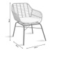 Set masuta si 2 scaune pentru exterior Gaus-Naoki Pakoworld din metal si ratan, bej/negru