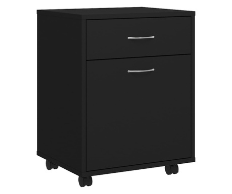 Шкаф на колелца, черен, 45x38x54 см, ПДЧ