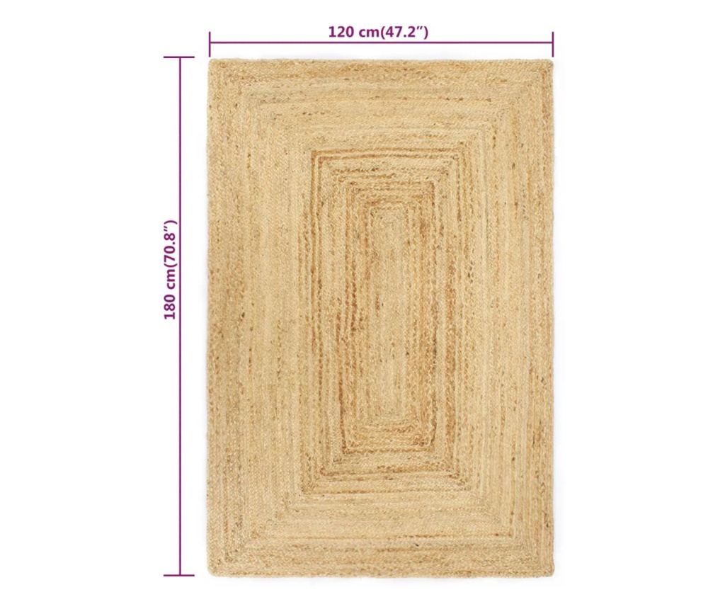 Ručno tkani tepih od jute, prirodni, 120 x 180 cm - 5
