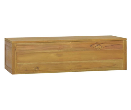 Dulap de baie suspendat, 110x45x30 cm, lemn masiv de tec
