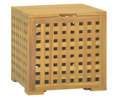 Cutie de depozitare funie, 40x40x40 cm, lemn masiv de tec