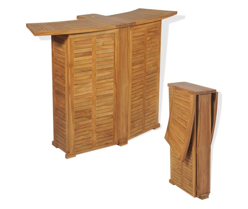 Sklopivi barski stol od masivne tikovine 155 x 53 x 105 cm - 2