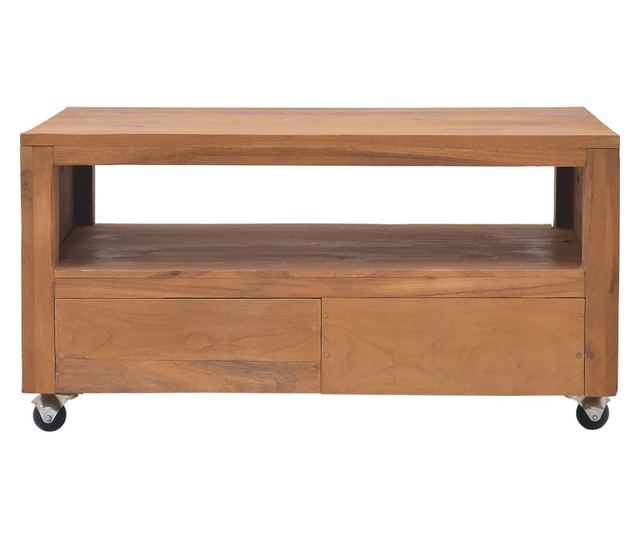 Komoda za TV s kotačima, 80x50x42 cm, drvo tikovine