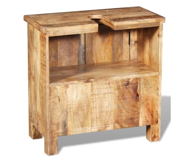 Dulap de chiuvetă cu oglindă din lemn masiv de mango