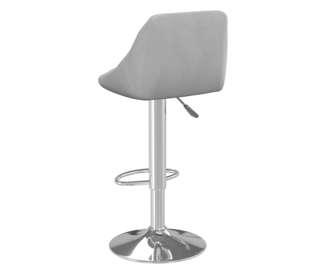 Barski stol, svetlo siv, žamet