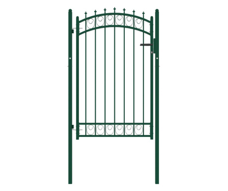 zöld acél kerítéskapu cövekekkel 100 x 150 cm