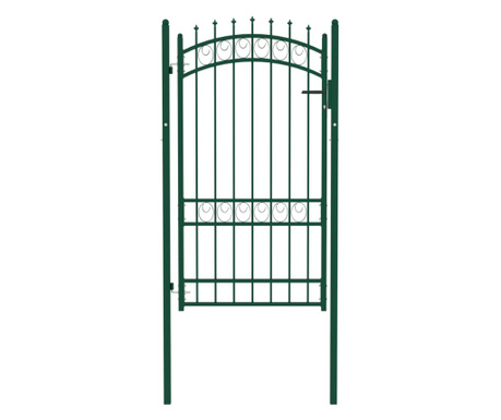 zöld acél kerítéskapu cövekekkel 100 x 175 cm