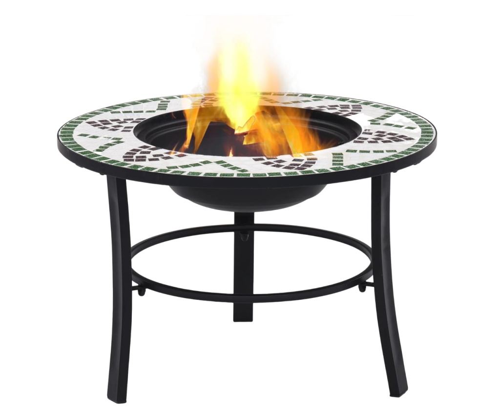 Mozaikno ognjište, zeleno, 68 cm, keramika - 2