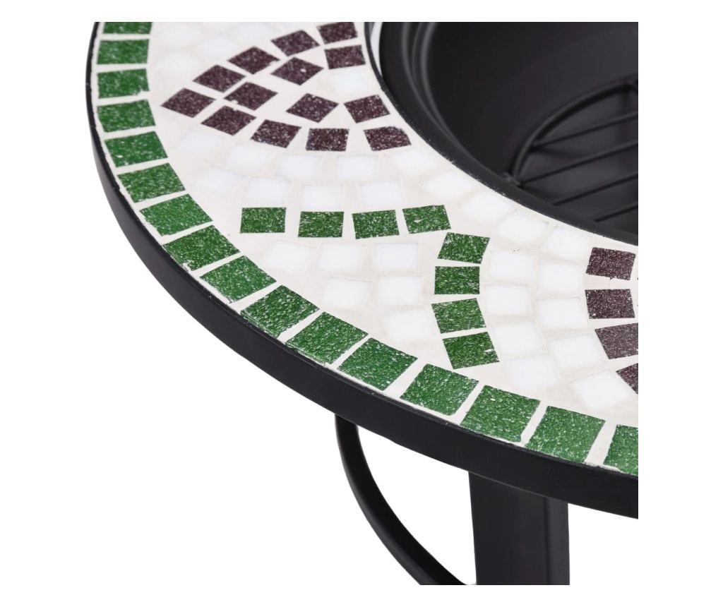 Mozaikno ognjište, zeleno, 68 cm, keramika - 7