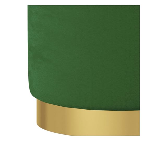 Кръгъл хокер за съхранение, зелен, кадифе