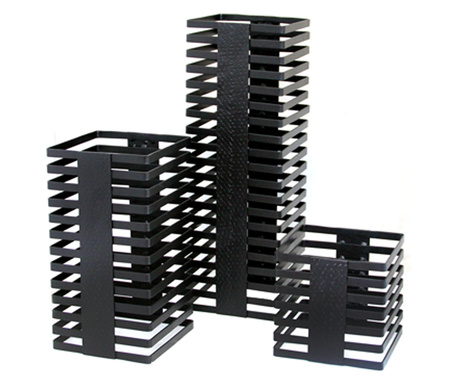 RAKI Set standuri metalice expunere bufet, 3 piese, 15x15xh15cm, 15x15xh31cm, 15x15xh46cm