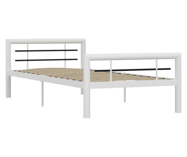 Okvir za krevet bijelo-crni metalni 90 x 200 cm