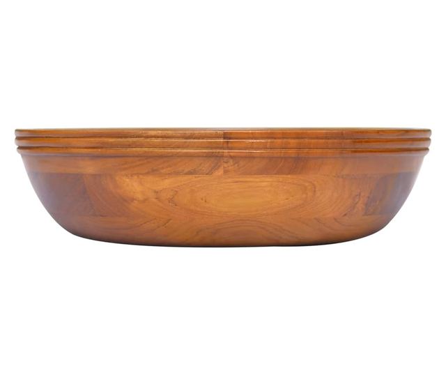 vidaXLL Мивка, тиково дърво масив, Φ40x10 см