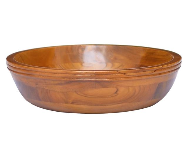 vidaXLL Мивка, тиково дърво масив, Φ40x10 см