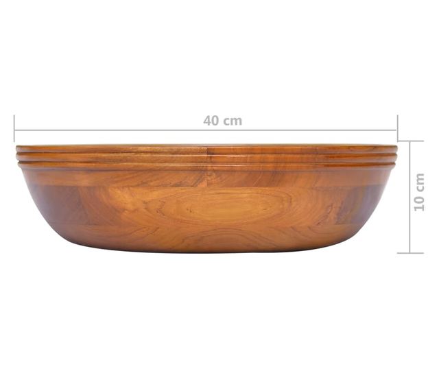 vidaXLL Мивка, тиково дърво масив, Φ40x10 см