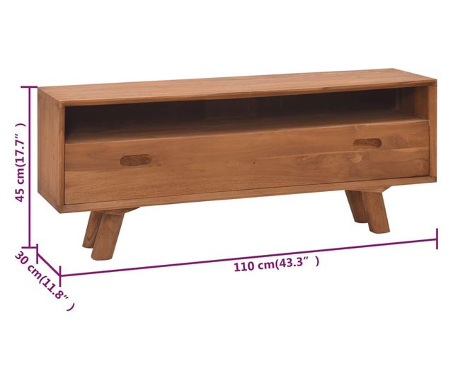 TV komoda, 110x30x45, masivno tikovo drvo